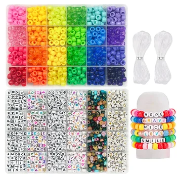 24-Color Pony Bead Friendship Bracelet Kit 1