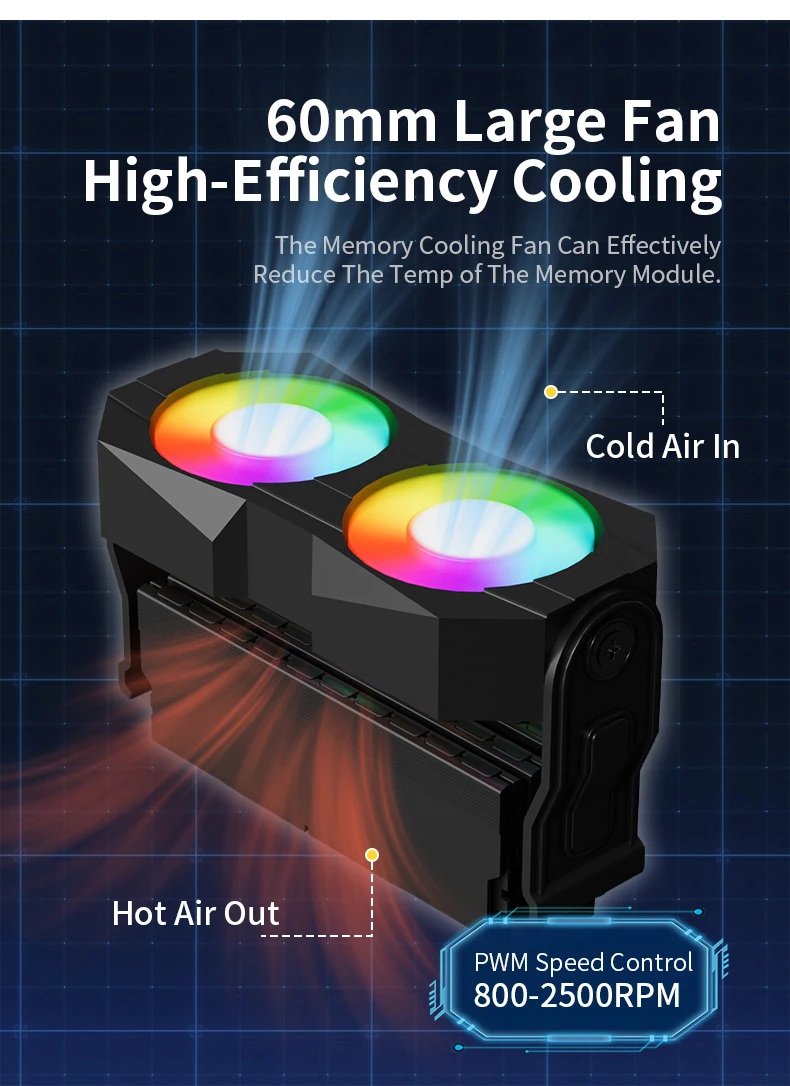Z-X5 memory module cooler fan ARGB lighting synchronized desktop computer case a