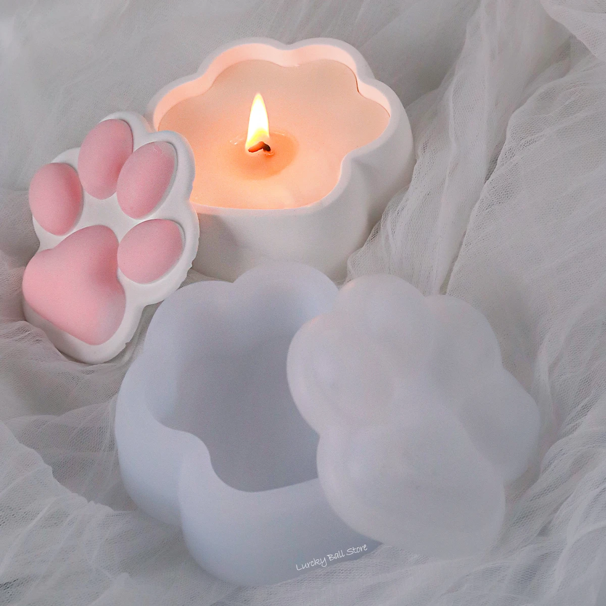 3D Cat Claw Storage Box Epoxy Resin Silicone Mold Concrete Cement Gypsum Candle Jar DIY Crystal Flowerpot Home Decor Crafts Gift