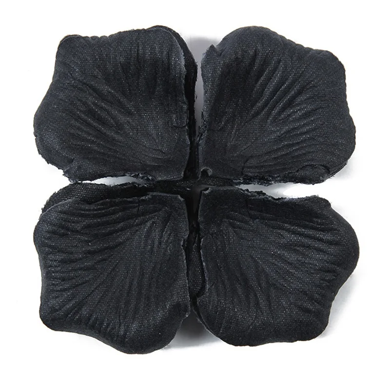 Elegant Black Silk Rose Petals for Wedding and Party Decorations - Pack of 500