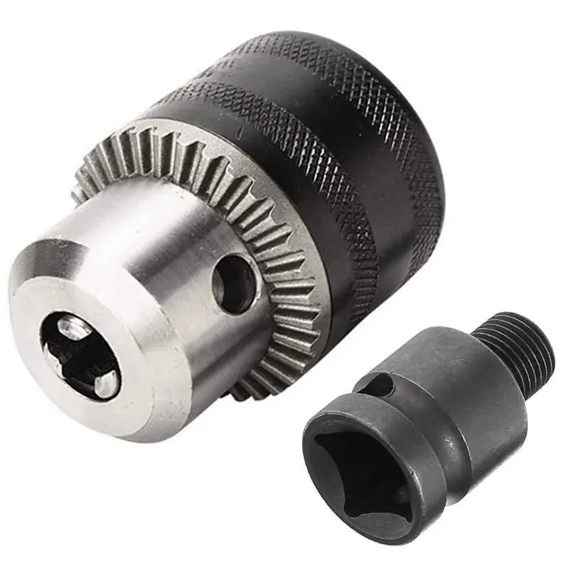 ABMS-6Pcs 1.5-10Mm 1/16 인치 - 3/8 인치 용량 키 드릴 척 렌치 컨버터 1/2 인치 소켓 사각형 암 어댑터