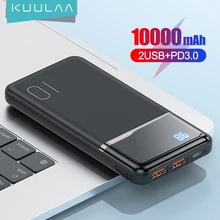 KUULAA 보조배터리 휴대용 충전 보조베터리, 10000 mAh, 10000 mAh, USB PoverBank, 외부 배터리 충전기, 아이폰 15, 14, 샤오미