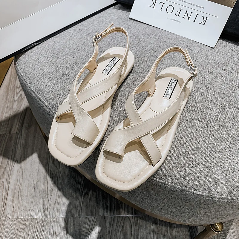 

Summer Women's Sandals 2023 Solid Color Comfortable Female Beach Shoes Chunky Sandals For Woman Non-Slip Shoe 41-43