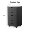 JHK 7 Drawer Storage Wooden File Cabinet with Wheels for Room Organizing