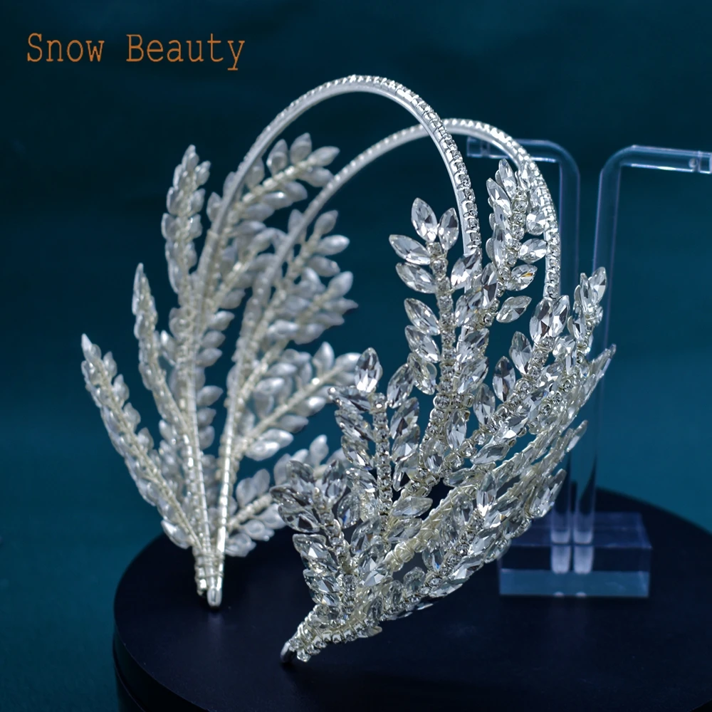 Wedding Headbands Handmade Crystal Bride Tiaras Rhinestone Party Hair Jewelry Accessories Women Head Hoop