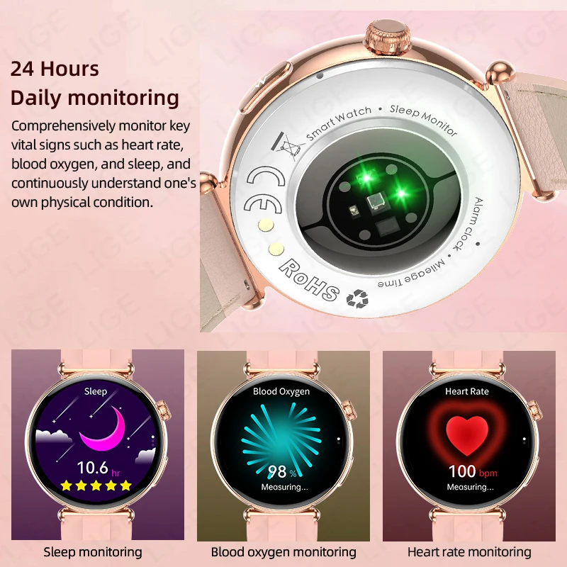 LIGE 2025 New Nursing Grade Smart Watch Women ECG+PPG Blood Lipid Uric Acid Body Temperature Female Menstrual Health Smartwatch
