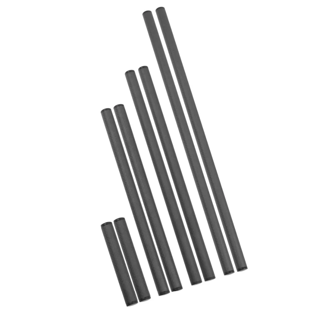 2PCS 10cm 25cm 30cm 40cm Carbon Fiber Tube Rod w/ 15mm Telephoto Lens Support fo