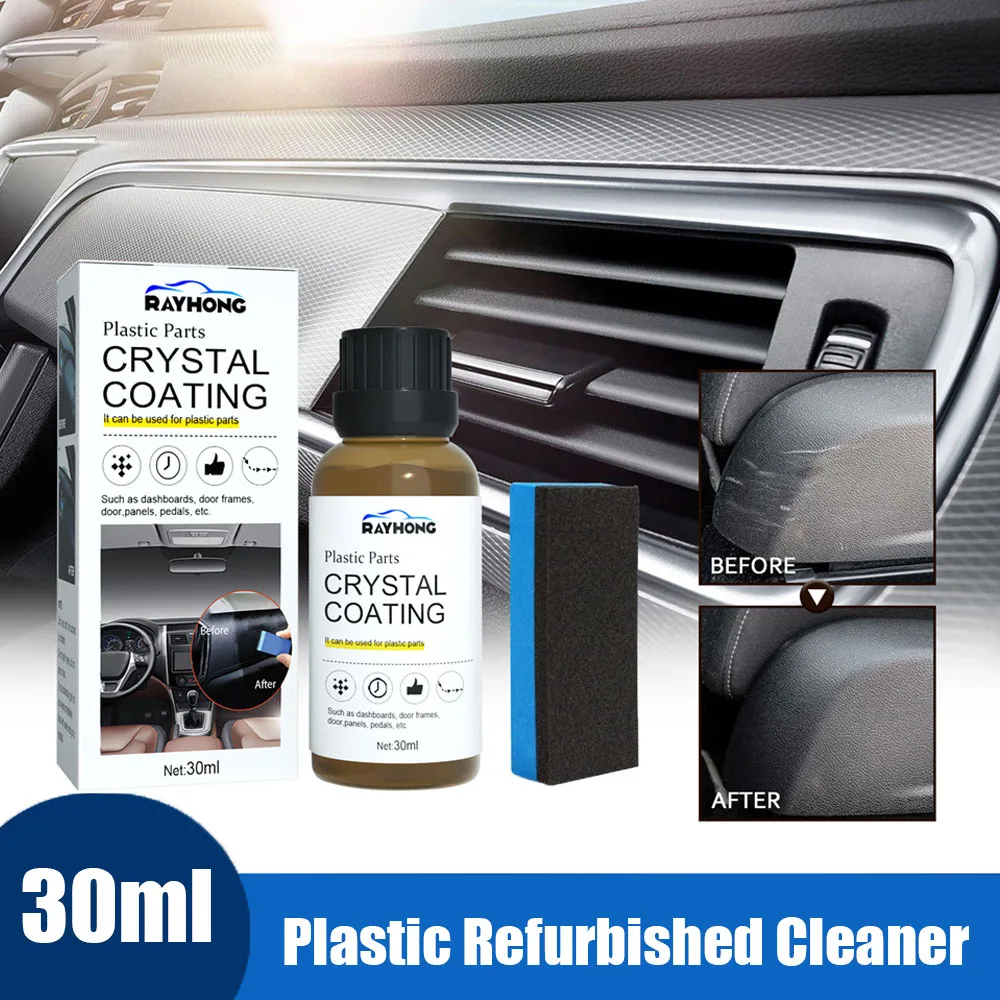 

30ml Car Plastic Refurbished Cleaner Interior Parts Crystal Coating Agent Dashboard Gloss Maintain Polishing Clean Tool