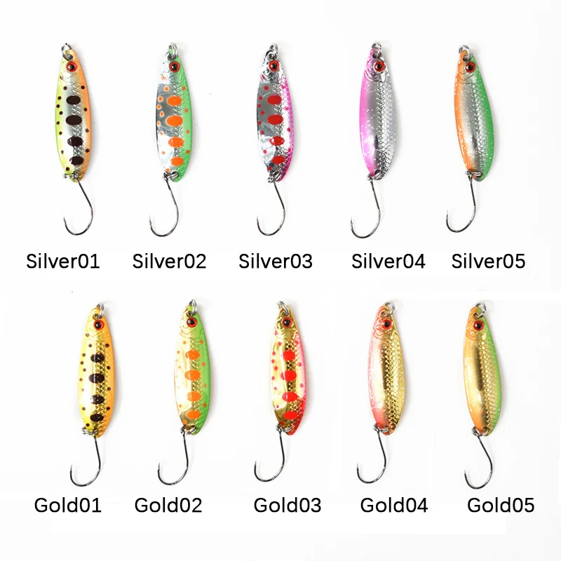 Metalllöffel Angelköder 2,5 g 3,5 g 5 g Metall Jig Pesca Micro Köder Pailletten für Fluss Bach Süßwasser Bass Hecht Forelle – Detail 2