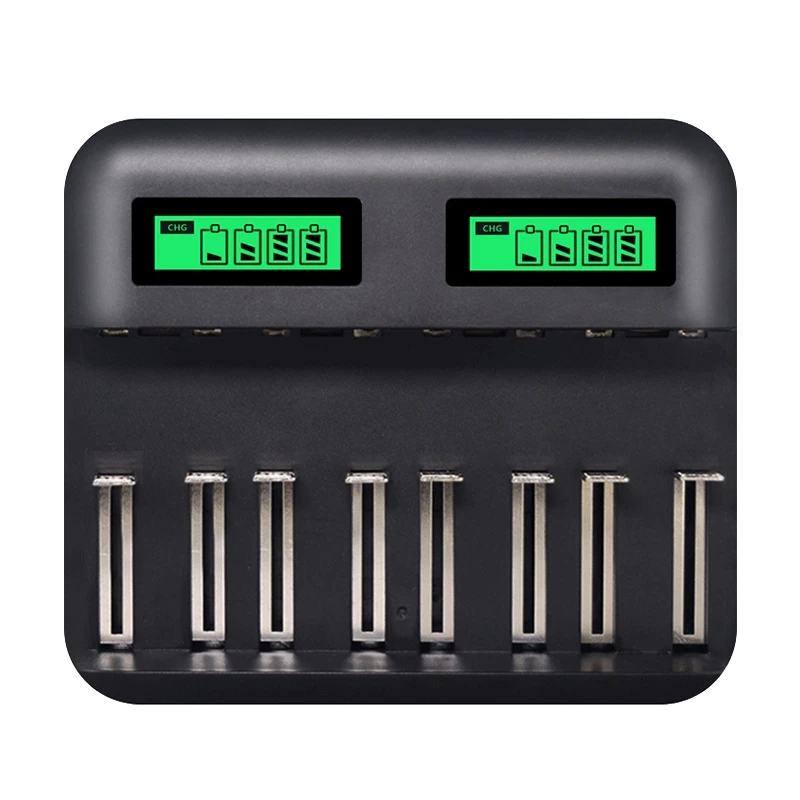 

Умное зарядное устройство USB с 8 слотами и ЖК-дисплеем для аккумуляторных батарей размера AAA, AA, Sc, C, D, 1,2 в, Ni-MH, Ni-Cd, быстрое зарядное устройство