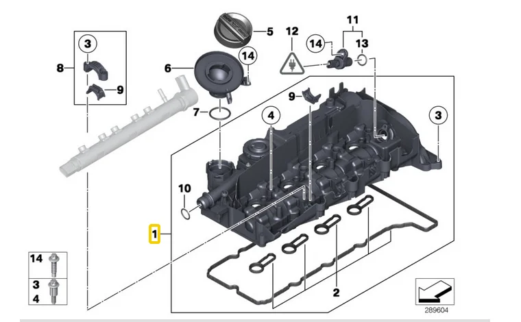1 SET Cylinder Head Engine Valve Cover (Gaskets) for BMW 1 2 3 4 5 Series X1 X3 X5 F20 F21 E90 F10 E84 F25 11128589941
