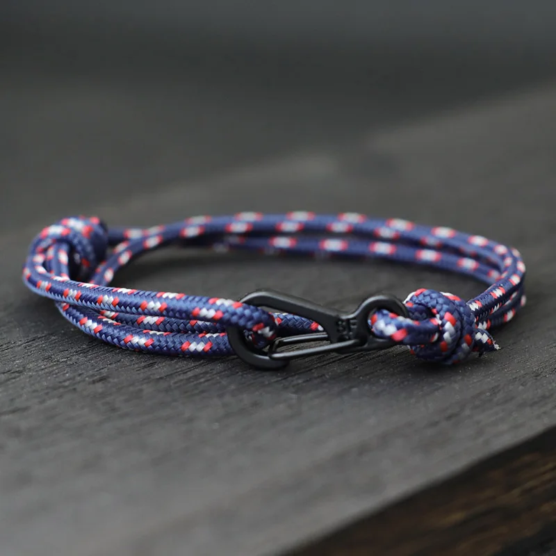 Handmade Macrame Paracord Bracelet for Men Outdoor Camping