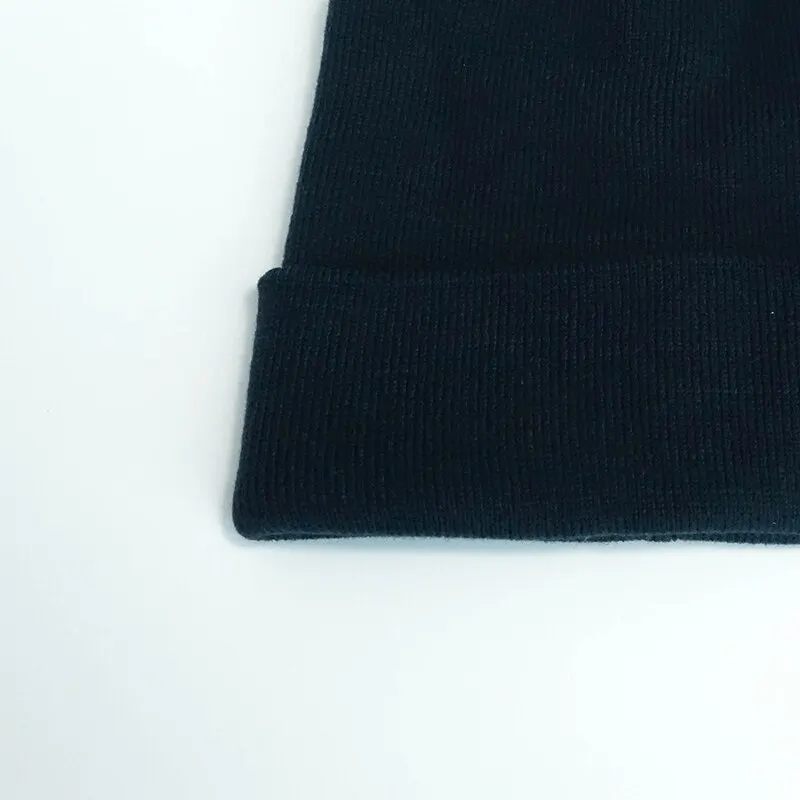 Classic Black Warm Solid Color Knitted Beanies Wool Hat for Boys Girls Clothing Accessories Spring Autumn and Winter knit hat