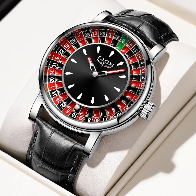 【国際ブランド】 LIGE Quartz Game Roulette Creative Luxury Fashion Watch Man 時計