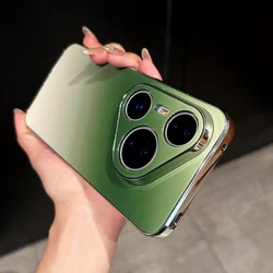 Frosted Plating Gradient Phone Case with Lens Protection and Shockproof Design for Huawei Pura 70 (FCH)