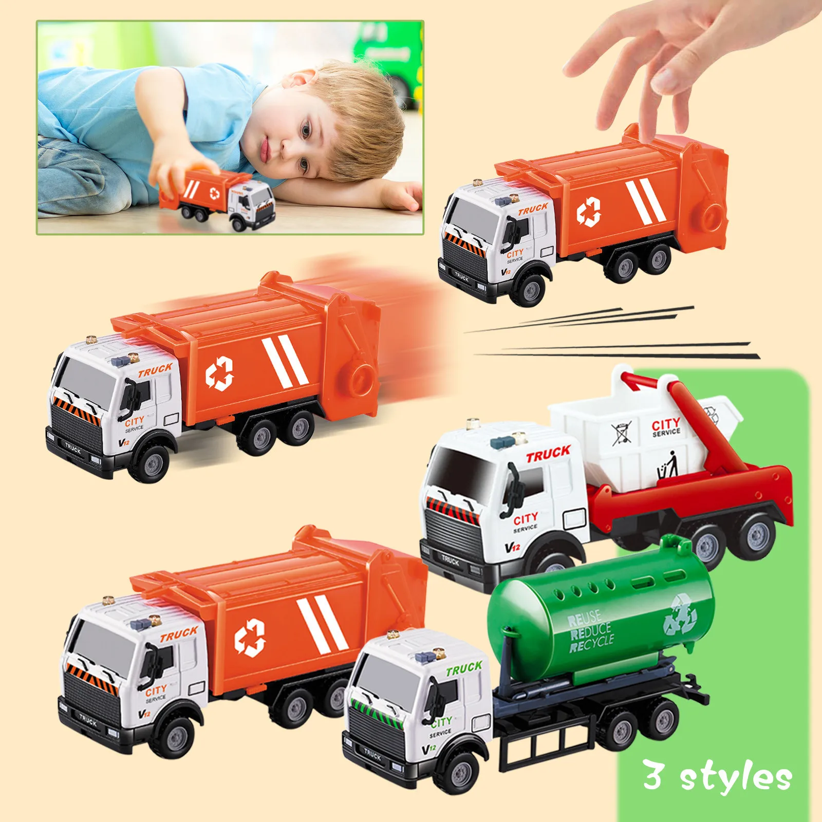 

New Garbage Truck Toys For Boys Gift Garbage Classification Car Boys Toys Boys Girls Kids Toddler Car Toys Educational Juguete
