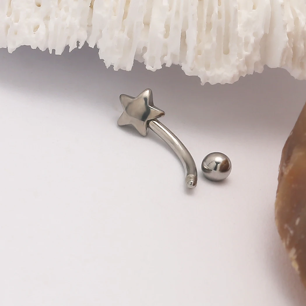 Eyebrow Ring Surgical Stainless Steel Star Heart Curved Barbell Eyebrow Piercing Body Jewelry piercing jewelry body piercing jewelry body jewelry