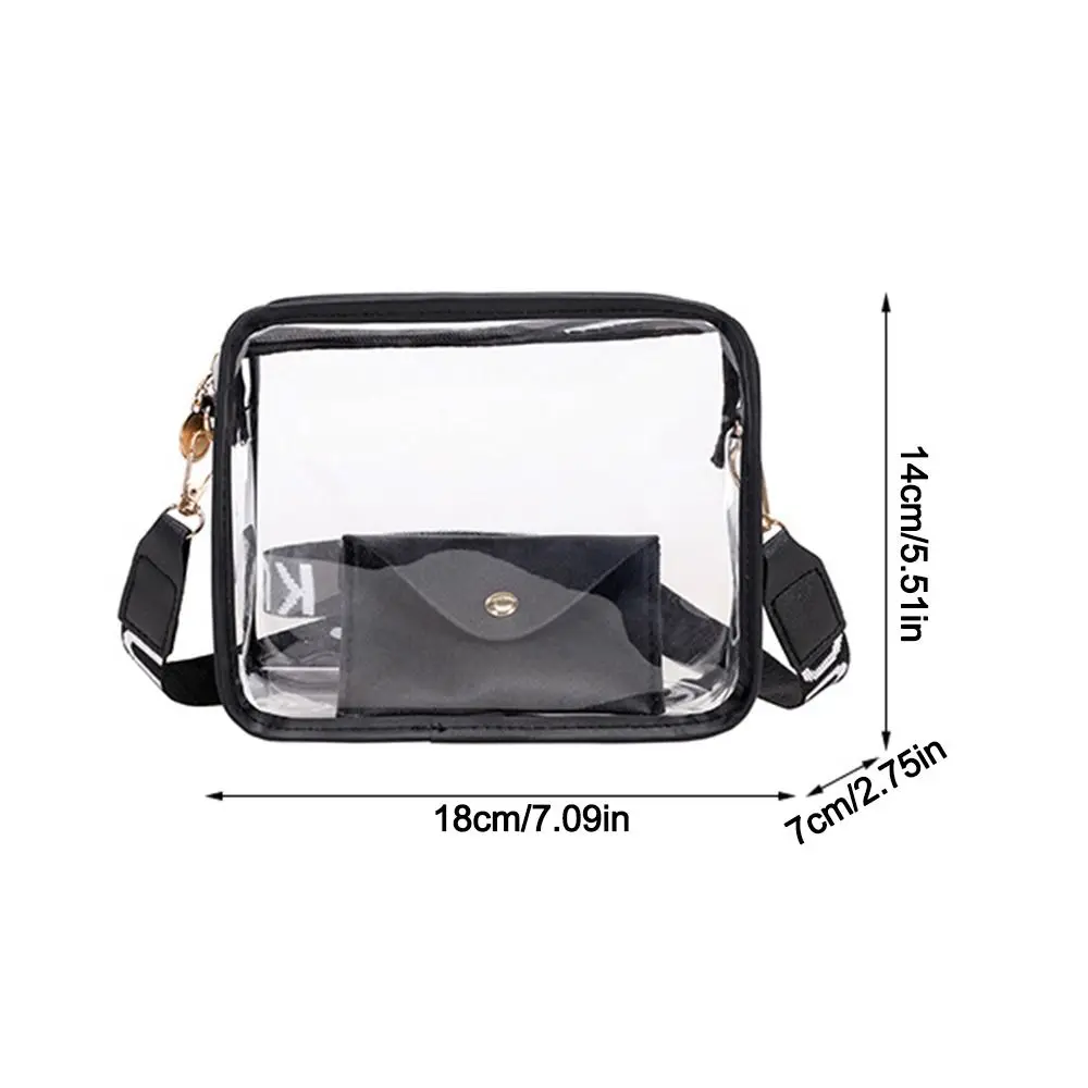 Fashion PVC Crossbody Bags Large Capacity Shoulder Bag with Small Phone Bags Casual Women Transparent Jelly Bag Small Square Bag