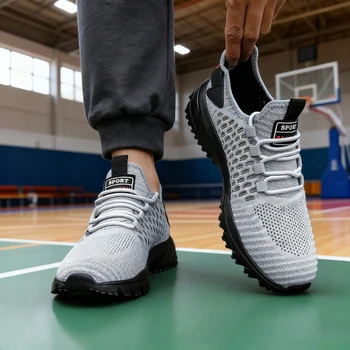 احذية الجري الرجالية 2025 أحذية رياضية رجالي عصرية للاستخدام الخارجي ومضادة للانزلاق أحذية مشي غير رسمية مصممة بنعل سميك 2
