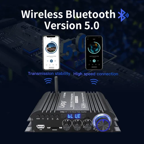 LEPY LP-269PRO 4.1 채널 앰프 블루투스 5.0 동축 USB SD FM 기능 서브 우퍼 출력 홈 시어터 증폭기 5