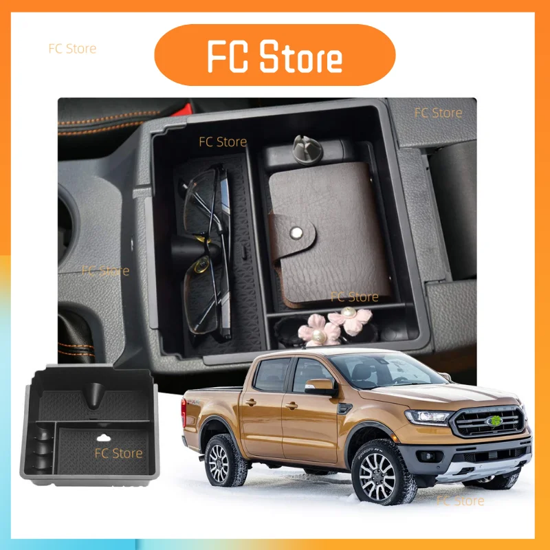 XXCIWP 2018 F150 Console Tray Center Console Organizer Tray For 2015-2020 Ford F-150 Raptor Mid Armrest Glove Storage Box For Ford F150 2020 Accessories NOT For 2021 2022 F150