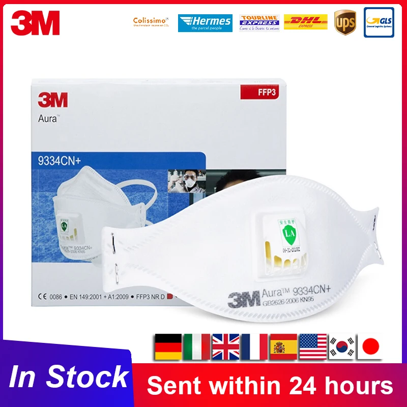 3M FFP3 Aura Mask 9334CN 9334 головная повязка с клапаном в индивидуальной упаковке 9332 KN95