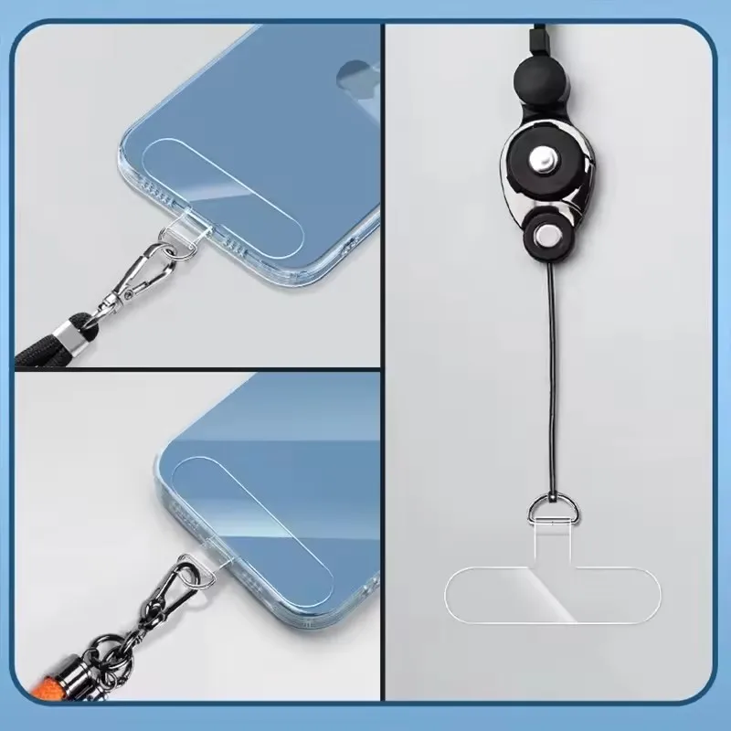 10/5/1Pcs Universal Tpu Mobile Phone Anti-lost Lanyard Card Gasket Nylon Detachable Phone Hanging Cord Strap Patch Tether Pad 2
