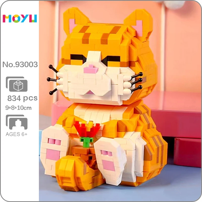 

Moyu 93003, животный мир, персидская кошка, котенок, цветок, сон, домашнее животное, кукла, DIY, мини алмазные блоки, кирпичи, строительные игрушки для детей, без коробки