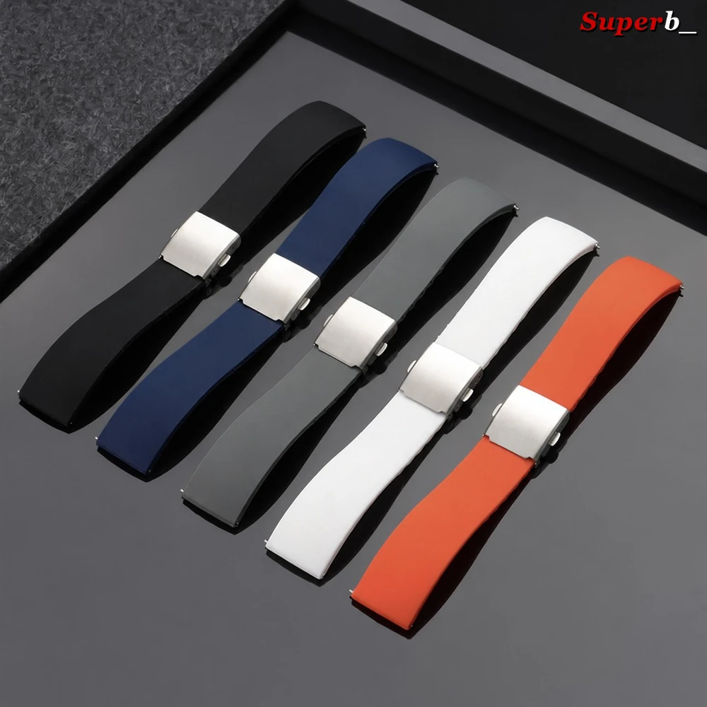 Universal Quick Release Waterproof Silicone Sports Watch Strap – Durable Rubber Wrist Band
