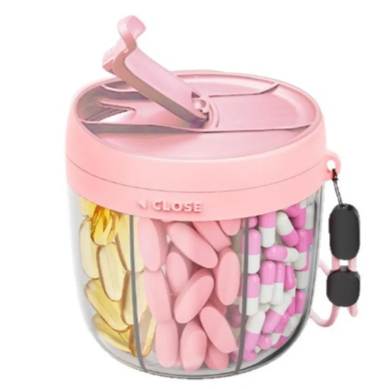 7 Grids Portable Pill Dispenser Bottle Vitamin Organizer Large Capacity Anti Mixing Design Wide Openings Medicine Case Weekly