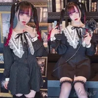 Embroidered Black Suit Mass-Produced Japanese Rojita Lolita Tops Single-Breasted Shirt + Shorts Two Piece Sets Womens Outifits - Image 5
