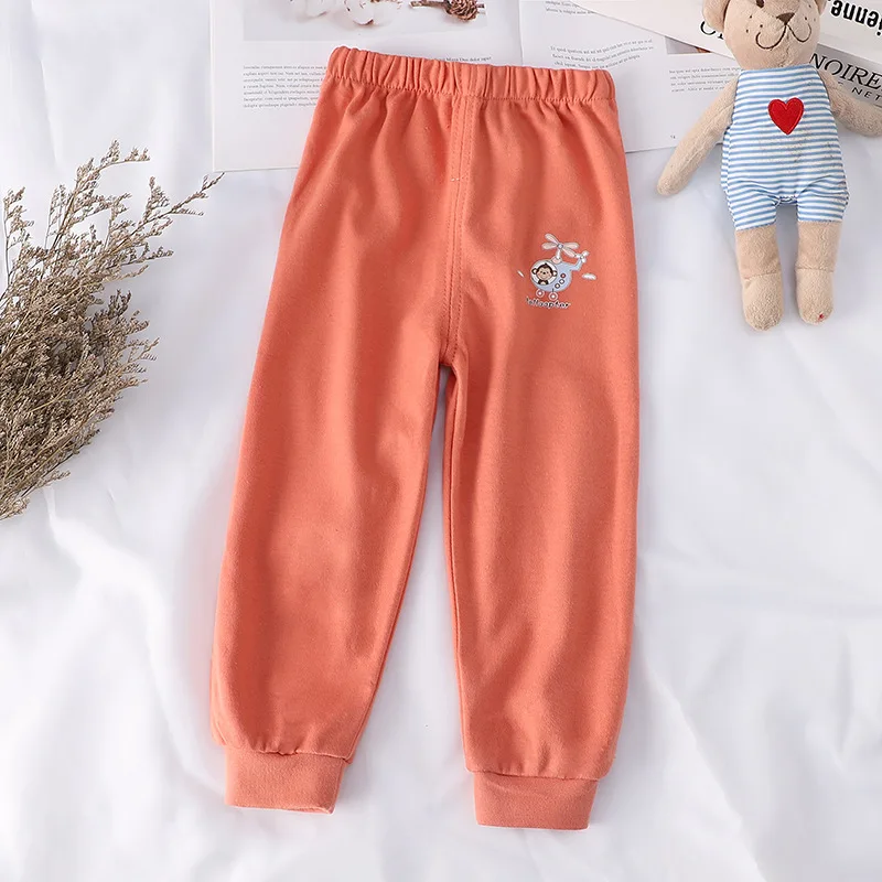 New Cotton Autumn Children Boys Sweatpants Elastic Waist Cartoon Pattern Letter Kid Baby Boys Jogger Pants Little Boy Pants