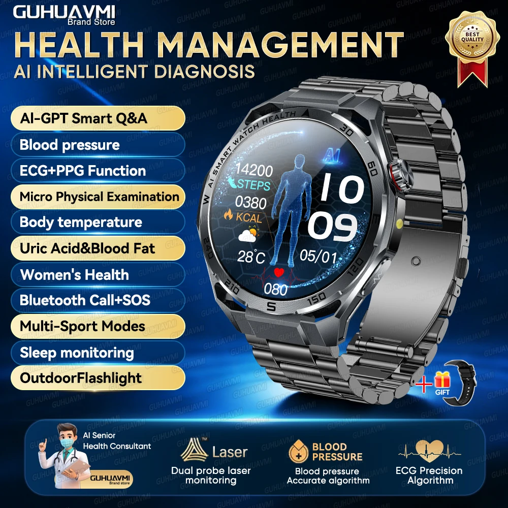 2026 Accurate Diagnosis AI Health Smart Watch ECG Heart analysis thumbnail 7