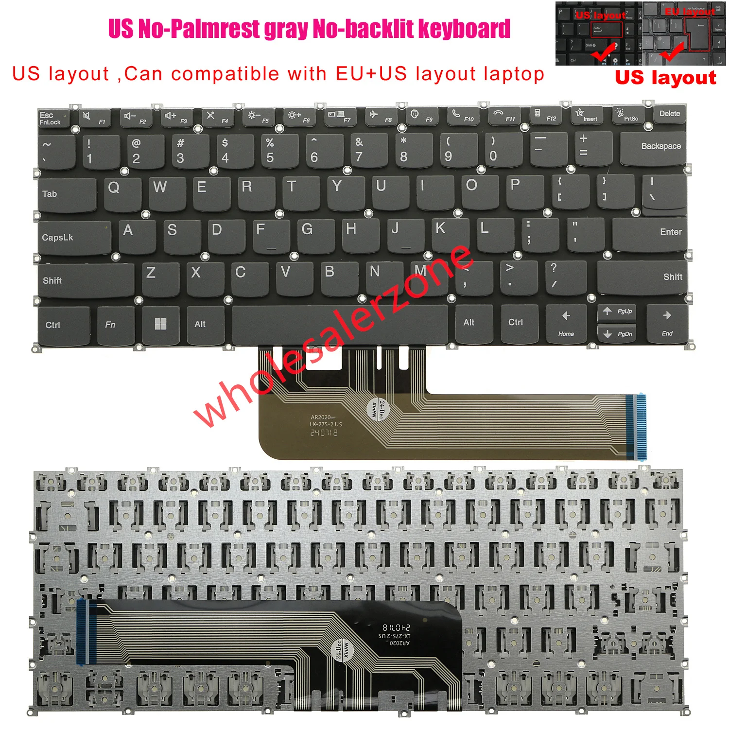 Nuova tastiera US per laptop Lenovo ThinkBook 14 G4, 14 G4 IAP, 14 G4 ABA, ThinkBook Yoga 14s, 14s Yoga ITL, 14s Yoga G2 IAP series - immagine 2