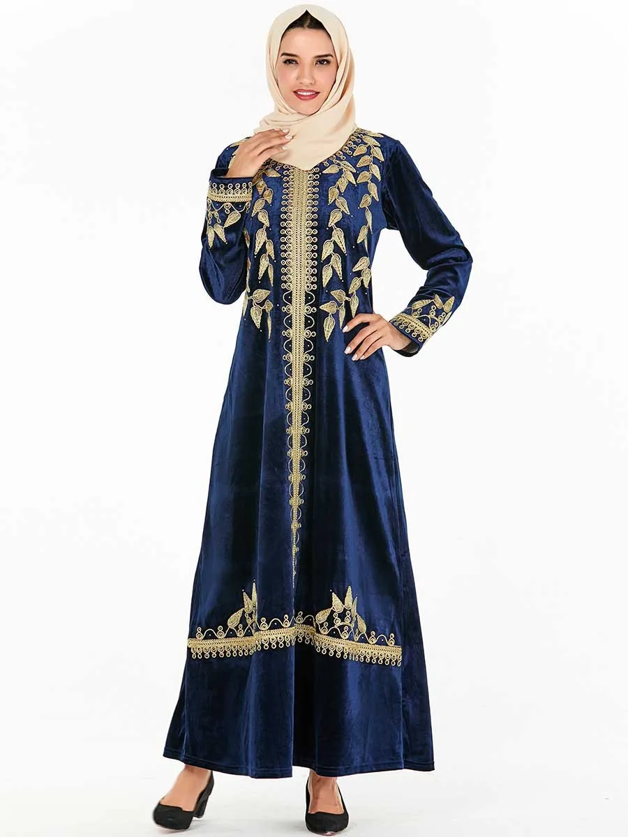 

Winter Turkey Muslim Velvet Dress Women Dubai Arabic Satin Abaya Jalabiya Musulman Islamic Pakistan Moroccan Kaftan vestido Robe