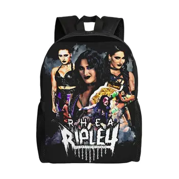 Rhea Ripley vintage  Teenage Backpack Sports Student Business  Daypack for Men Women College Canvas Bags 1