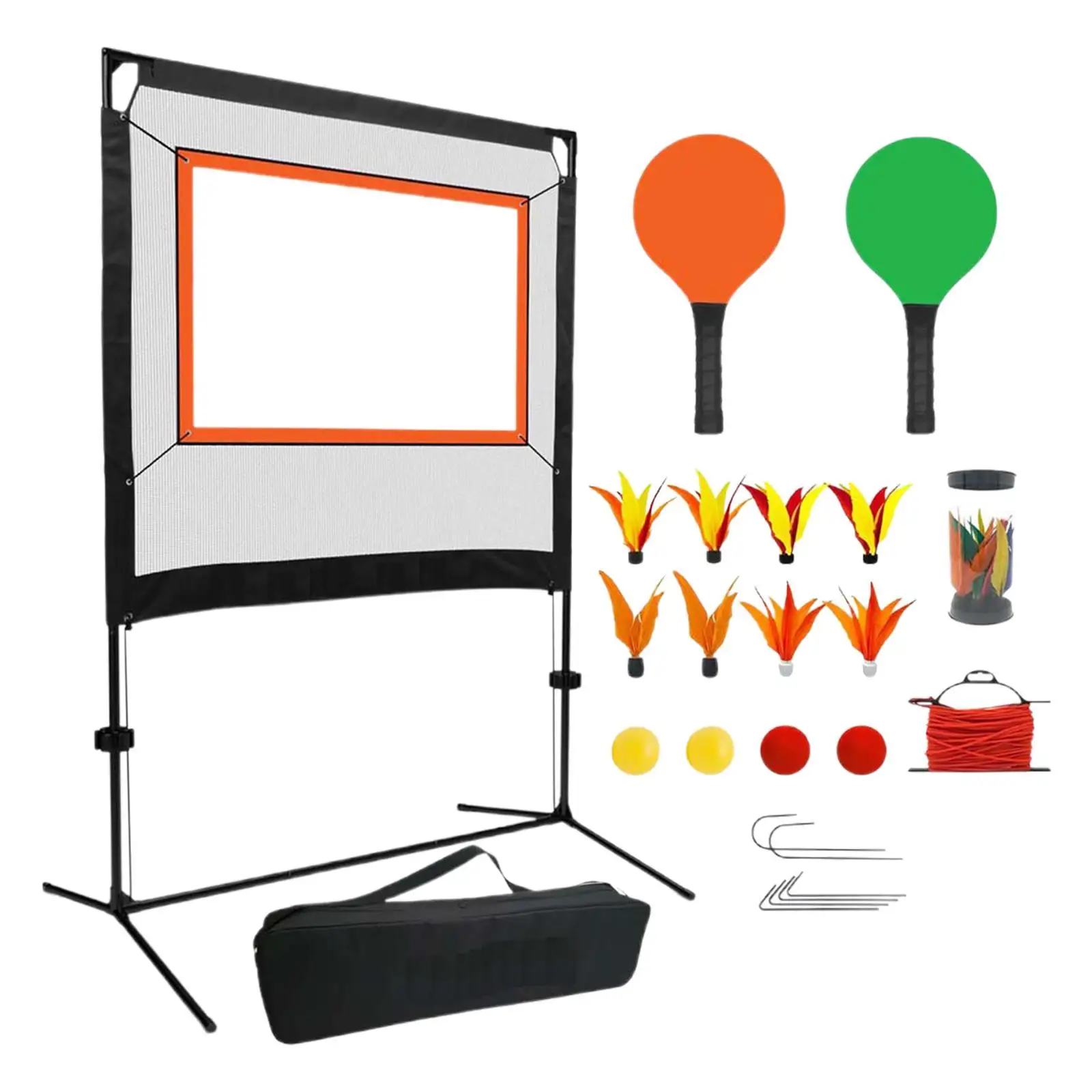 Badminton Net Set Sports Net Adults with Stand Portable Net Convenient with Shuttlecocks with Rackets for Outdoor Backyard