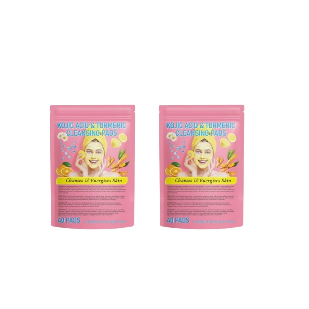 Skin Care Products 40/80pcs Turmeric Kojic Acid Cleansing Pads Exfoliating Facial Sponges for Daily Skin Care