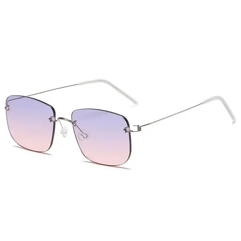 Aimee Women's Rimless Square Screwless Titanium Sunglasses 742366 Image 5