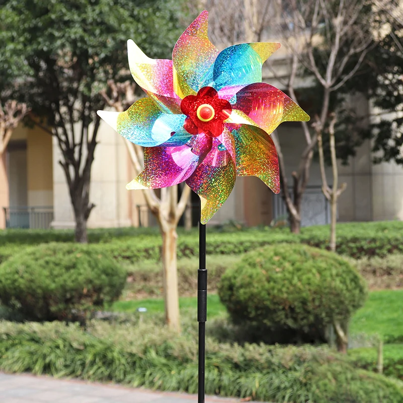 Rainbow Windmill Countryside Expelling birds Windmill Park Scenic Area Decoration windmill toys,garden art decor,bird repeller pinwheels,windmill bird repellent,wind spinner,garden windmill