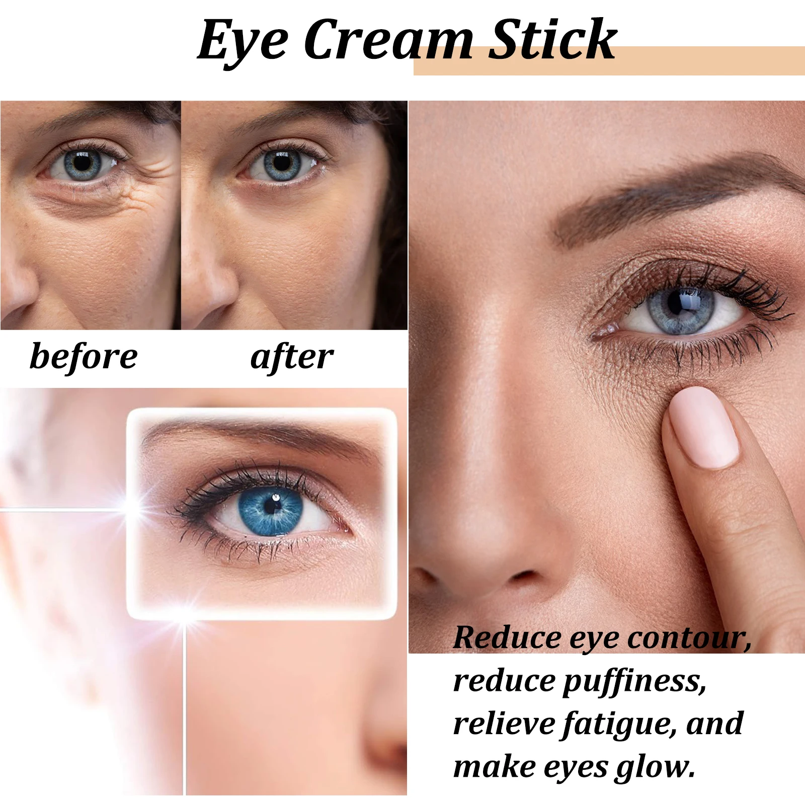 1/2/4 Stück Schnecken-Augencreme-Stick, Kollagen, feuchtigkeitsspendende Augenbehandlung für Augenringe, reduziert Schwellungen und Falten, Creme, Augenpflege – Detail 8