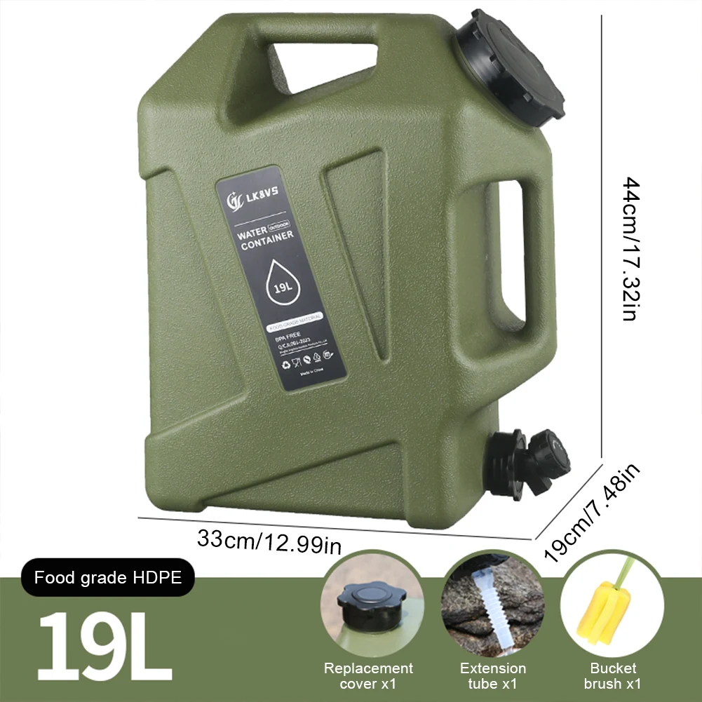 Water Jug Faucet Driving Water Tank Camping Storage Container Outdoor Large Capacity Bucket 10/18/19/25L