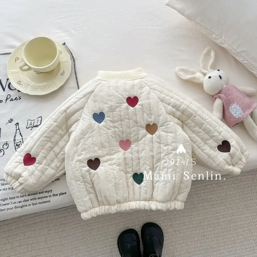 Embroidery Winter Plush Kids Jacket Children's Outerwear Coats Thicken Warm Girls Boys Cotton Down Jackets