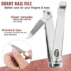 Nail Clipper,Premium Stainless Steel Fingernail and Toenail Clipper Cutters, Fingernail Clipper Cutters with Nail File Sharp. 5