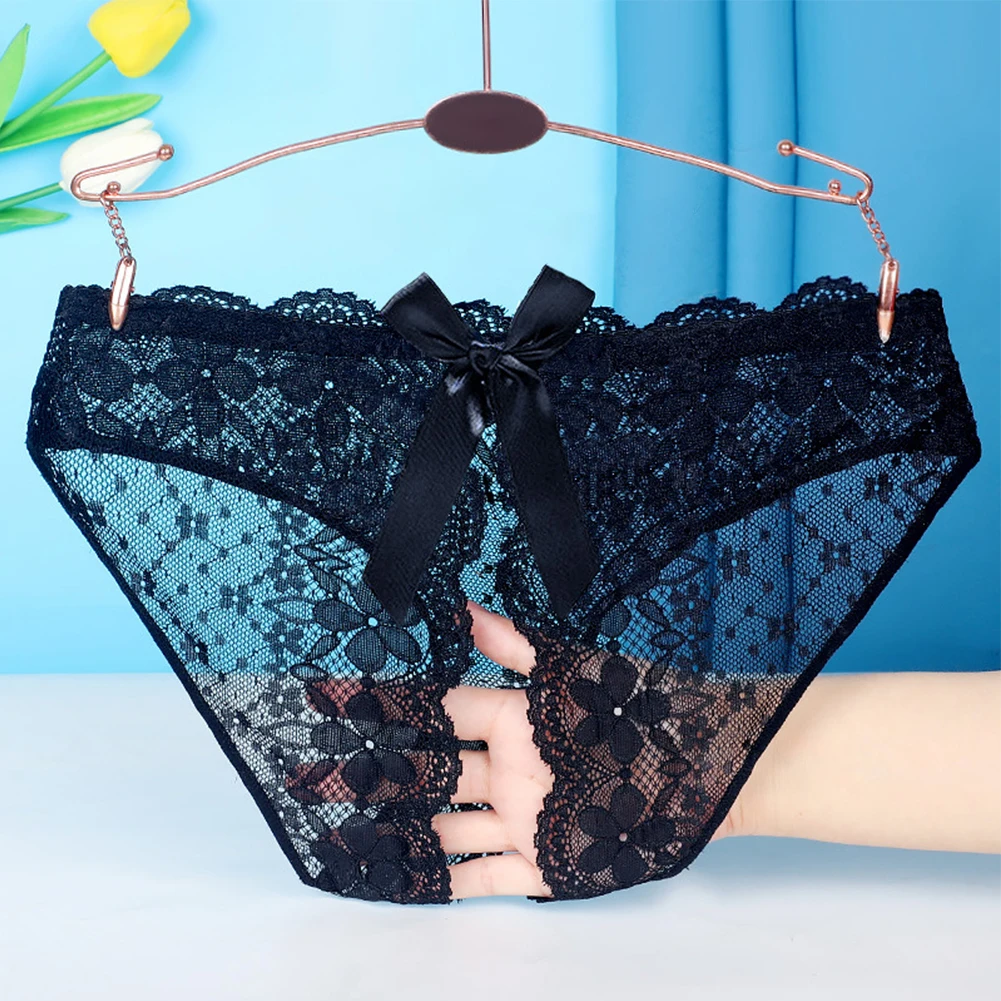 

Women Lace See-Through Open Crotch Crotchless Underwear Thongs Panties Lingerie Knickers G-String Hollow Out Ladies Briefs