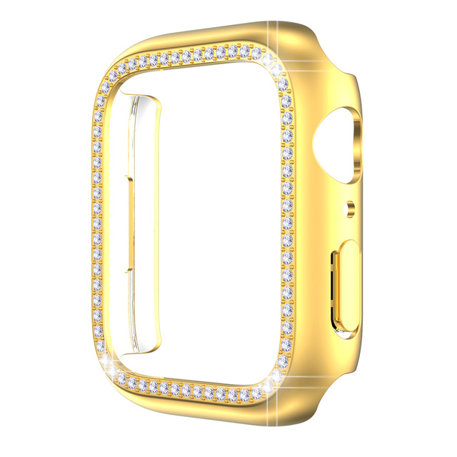 Fashion Diamond Cover for Apple Watch Case Series 7 41mm 45mm PC Cover for Iwatch Hard Frame Protective Shell Accessories