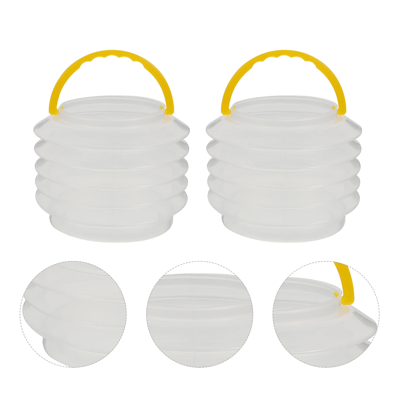 

2pcs Folding Practical Painting Brush Washing Buckets Student Brush Basins