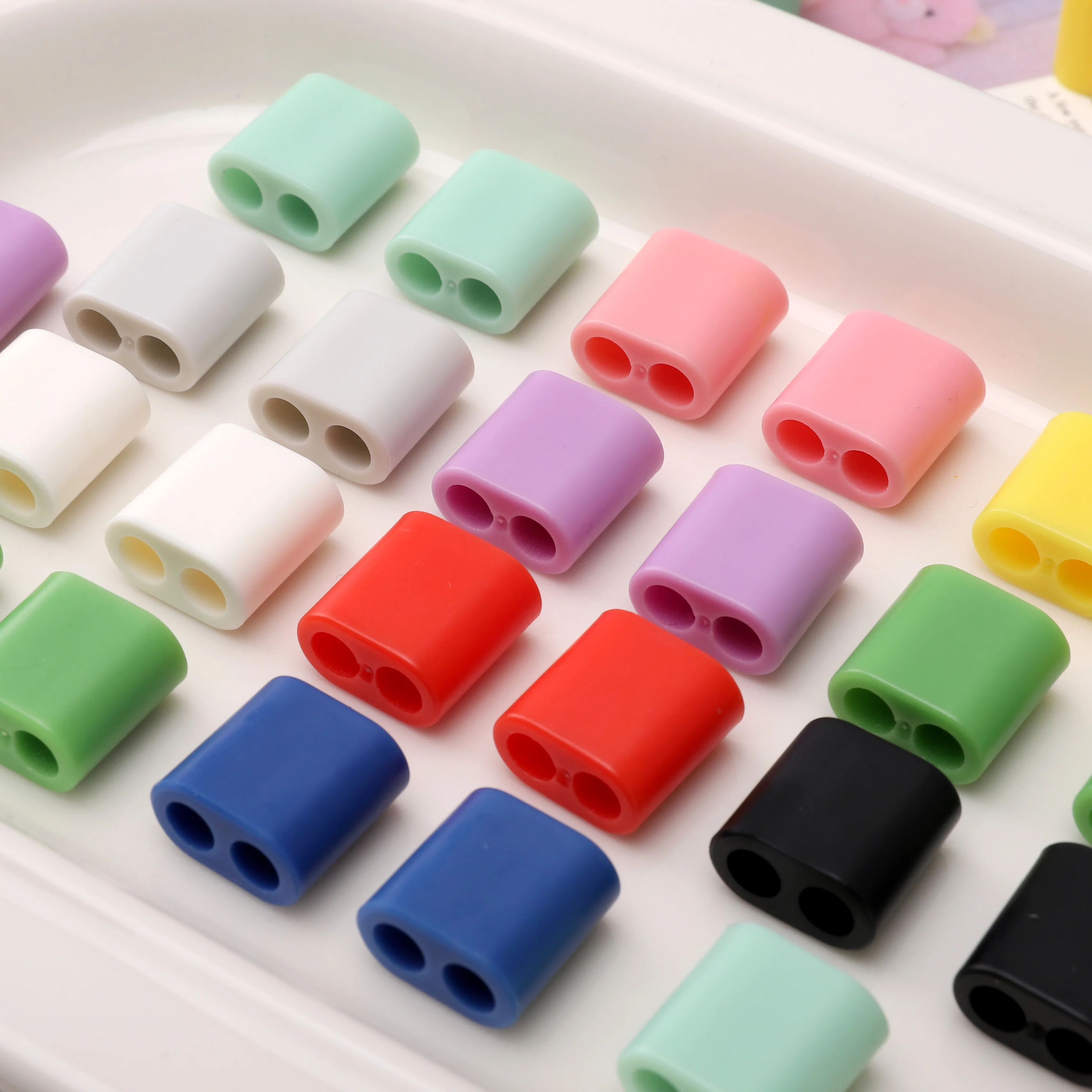 2-10Pcs 멀티 컬러 ABS 플라스틱 조정 가능한 버클 5-6mm 로프 엔드 캡 스페이서 비즈 의류 장식 공예 DIY 봉제 재료