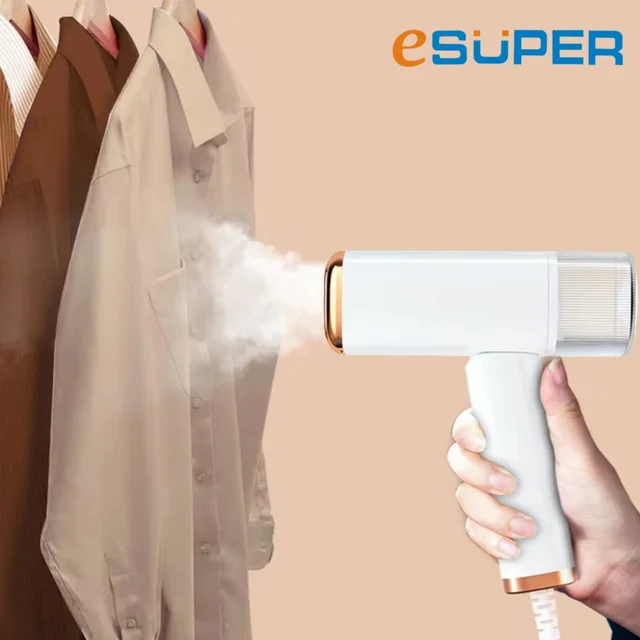ESUPER Handheld Steam Iron 1000W Folding Mini Garment Hanging Steamer Clothes Ironing Wet Dry Ironing Machine for Home Travel 1