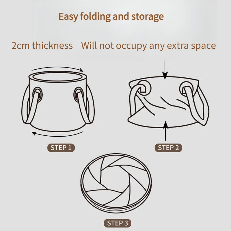Outdoor Camping Folding Bucket Multifunctional Large Capacity Portable Fishing Bucket Storage Telescopic Car Water Storage Bag